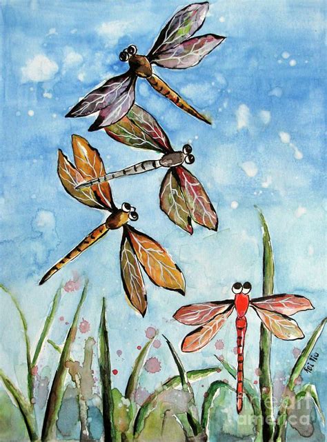 Dragonfly Watercolor Painting Dragonflies Painting By Fei Liu