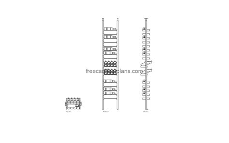 Ladder Wine Rack Free Cad Drawings