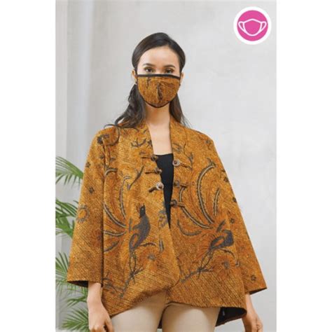 Jual Outer Sogan T0589 Baju Atasa Blouse Batik Wanita Modern Nona Rara