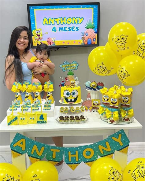 Festa Bob Esponja Simples - Decoração festa infantil bob esponja | Mesversario bob esponja simples ...