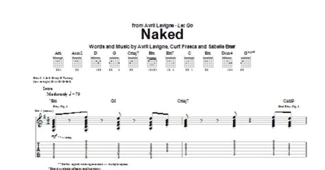 Naked Guitar Tab Print Sheet Music Now