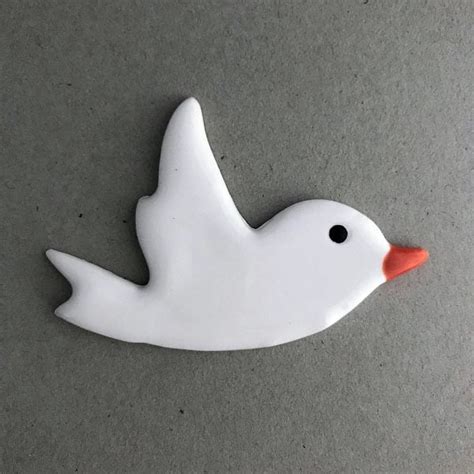 Ceramic Bird Flying X Mm White Mosaic Inspiration