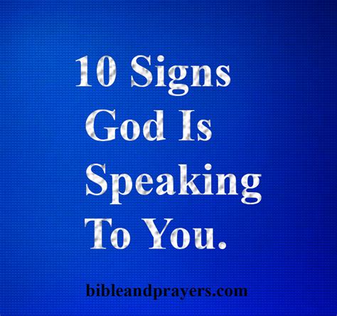 Signs God Is Speaking To You Bibleandprayers