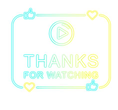 HD Thanks For Watching Neon Sign With Heart Icon PNG Citypng