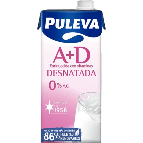 Leche Desnatada Con Vitamina A D Brik 1 L PULEVA Supermercado El