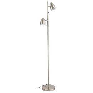 Lara 2LT Floor Lamp Satin Nickel Harvey Norman Lighting