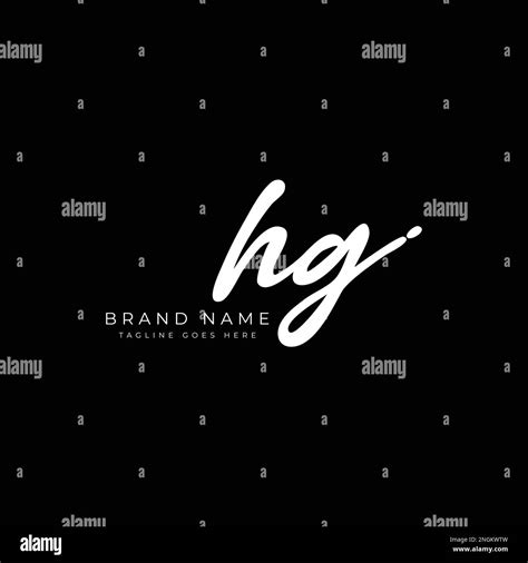 H G HG Letra Inicial Escritura A Mano Y Logotipo De Vector De Firma