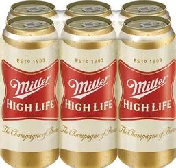 Miller High Life American Lager Cans 12 Oz X 6 Ct Ice House Chicago