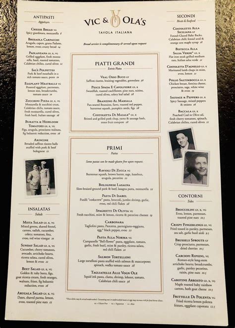 Menu At Vic Ola S Restaurant Scottsdale