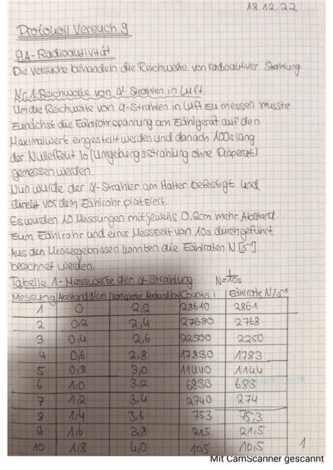 Physik Protokoll 9 Radioaktivität Wintersemester Physikalisches