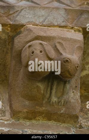 One Of The Mysterious Corbels At Kilpeck Church In Herefordshire There