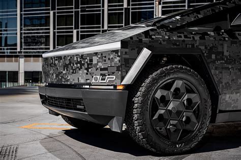 Digital Camo Wrapped Tesla Cybertruck