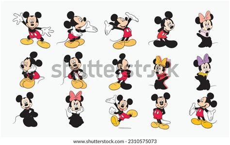 Mickey Mouse Popular Vector Collection On Stock Vector (Royalty Free ...