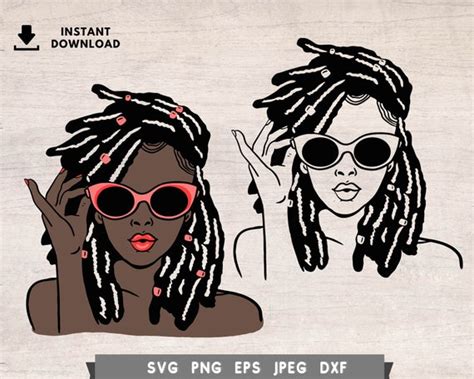 Art Collectibles Svg Files For Cricut Locs Svg Afro Girl Svg Loc The