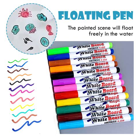 12Pcs Magical Water Painting Pen Erasable Doodle Drawing Whiteboard