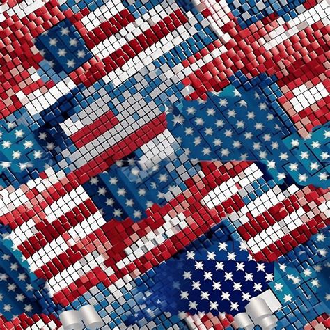 Memorial Day Patterns 16 Pack Of Patriotic Design American Flag