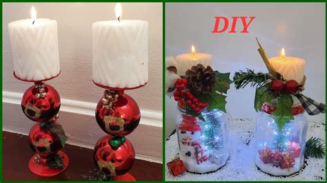 Diy Dollar Tree Holiday Candle Decoration Pt 2 Youtube