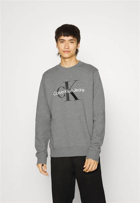 Calvin Klein Jeans Core Monogram Crewneck Sweatshirt Mid Graygrey Uk