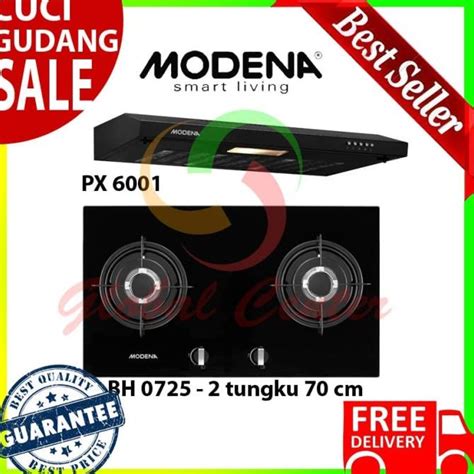 Jual Paket Hemat Modena Kompor Tanam Bh Dan Cooker Hood Slim Px