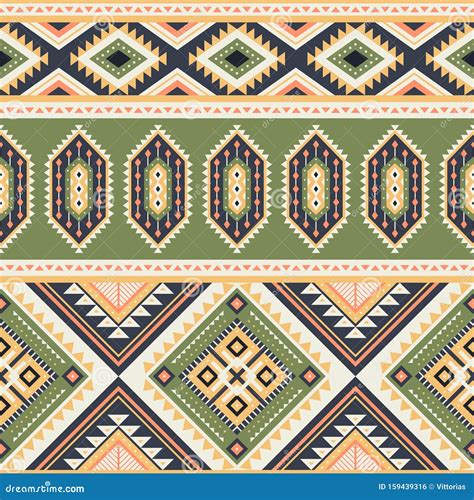 Tribal Aztec Geometric Seamless Pattern Stock Vector Illustration Of