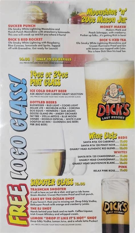 Online Menu Of Dicks Last Resort Las Vegas Fremont Restaurant Las