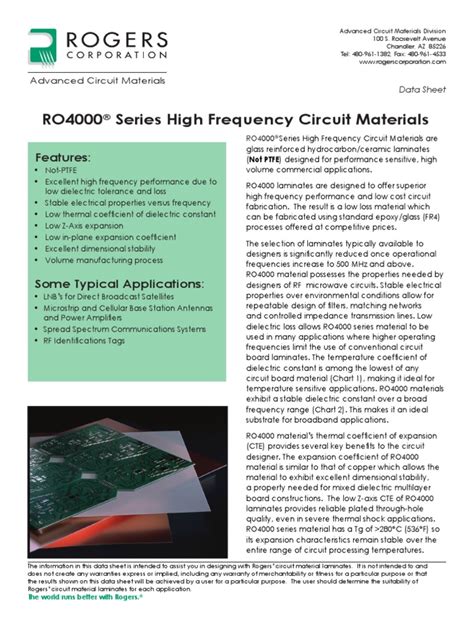 E Rogers 4350b Hf Multi Circuit Boards Eu Pdf Printed