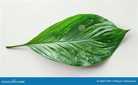 Single Green Leaf on a White Background Stock Illustration - Illustration of lush, growth: 326077689