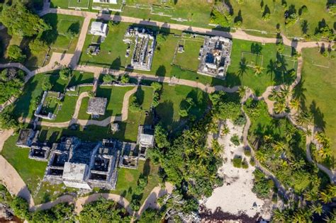 Premium Photo Tulum Maya Ruins Aerial View Panorama