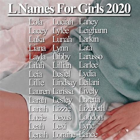 L names for girls 2020 – Artofit