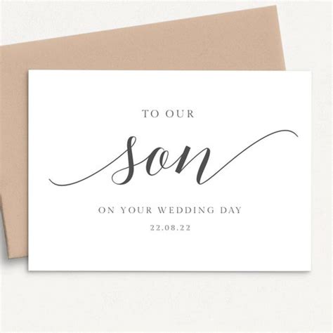 Digital To Our Son On His Wedding Day Card Son Wedding Card Etsy