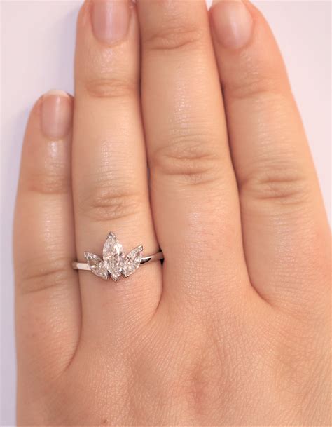 3 Stone Marquise Ring Marquise Moissanite Engagement Ring Three Stone