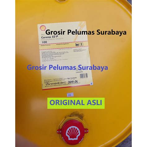 Jual Oli Kompresor Udara Air Compressor Oil Shell Corena S2 P 100 DRUM