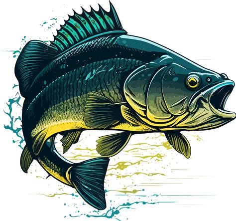 Big bass fish vector cartoon for t shirt Big bass fish t shirt design 27254933 PNG