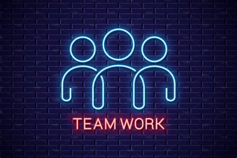 Teamwork Neon Sign Team Work Banner Neon Signs Neon Teamwork