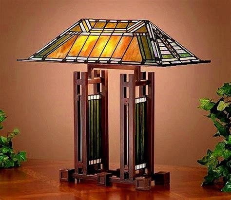 Frank Lloyd Wright Mission Style Table Lamp Stained Glass Lamps Tiffany Stained Glass Glass Lamp