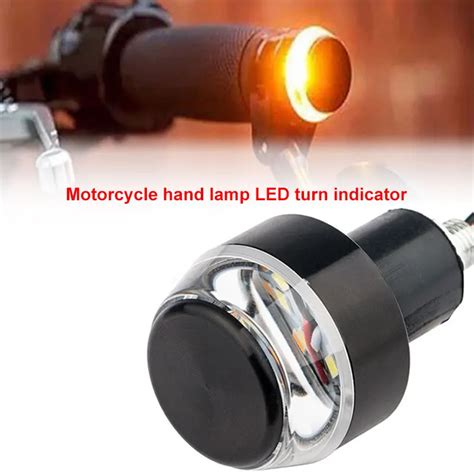 Pc Mm Led Motorcycle Handlebar End Turn Signal Light Yellow