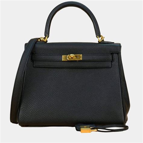 Hermes Black Togo Leather Gold Hardware Kelly 25 Bag Hermes The