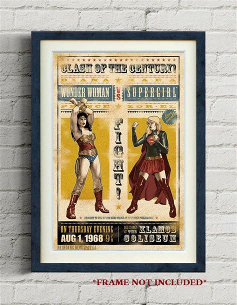 Wonder Woman Vs Supergirl X Fight Night Poster By Brianhoangprints