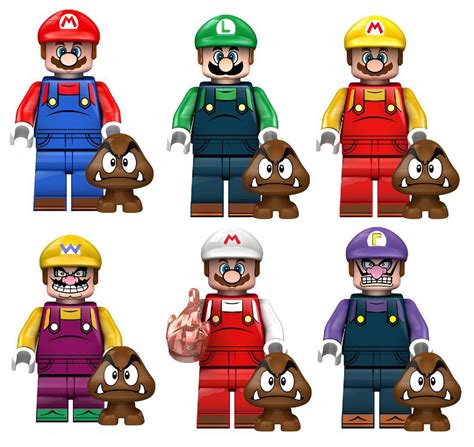 Набор минифигурок Марио / Mario совместимы с конструкторами лего 6шт (4 ...