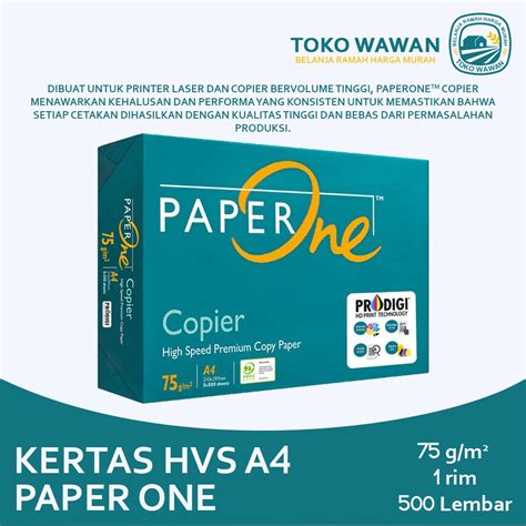 Jual Kertas HVS PAPERONE A4 70 Gram Office Paper Print 1 Rim 500 Lembar