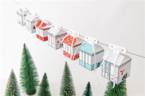 Adventskalender Seilbahn Gondeln Zum Selber Basteln Wei E Etsy De