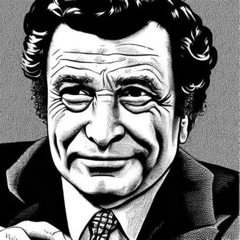 A Portrait Illustration Of Peter Falk Drawn By Robert Stable