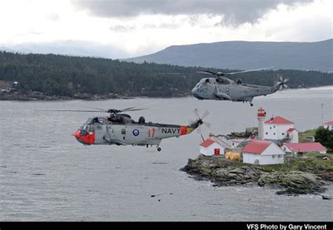 Sikorsky Ch 124 Sea Kings Near Vancouver Island Vertical Flight Photo