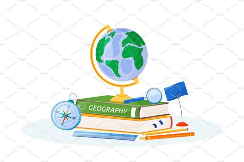 Geography Flat Concept Illustration Photoshop Graphics Creative Market