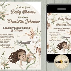 Boho Tarzan Baby Shower Invitation, Boys Tarzan Boho Baby Shower ...