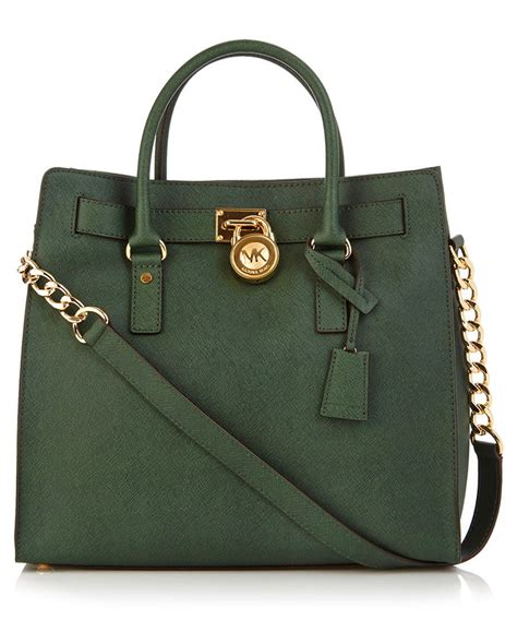 Dark Green Leather Padlock Satchel Michael Kors Green Purse Michael