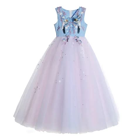 Chic Beautiful Candy Pink Sky Blue Flower Girl Dresses 2017 Ball Gown V Neck Sleeveless