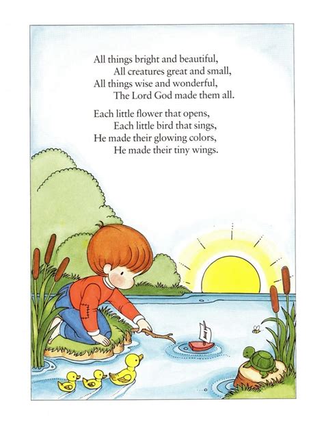 "All things bright and beautiful...." with illustration Nursery Rhymes Lyrics, Old Nursery ...