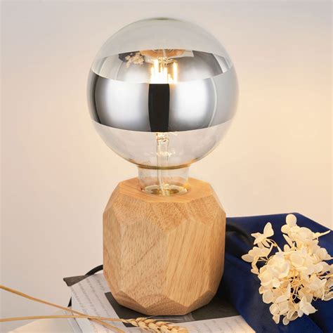 Pauleen Woody Sparkle Tafellamp Van Licht Hout Lampen Nl