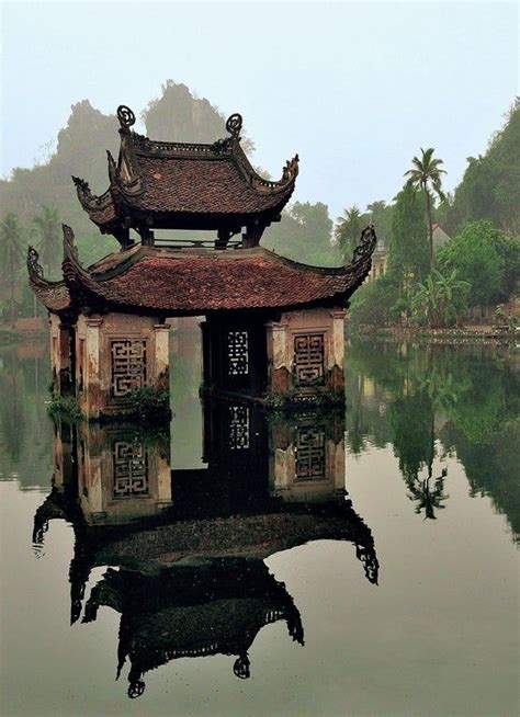 Stage For Water Puppet Shows Built On A Lake At Chua Thay Temple